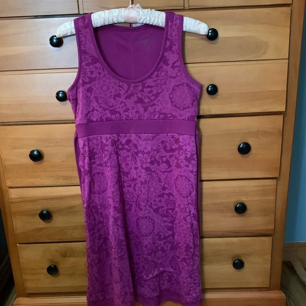EDDIE BAUER tank dress SM magenta tie back #easter